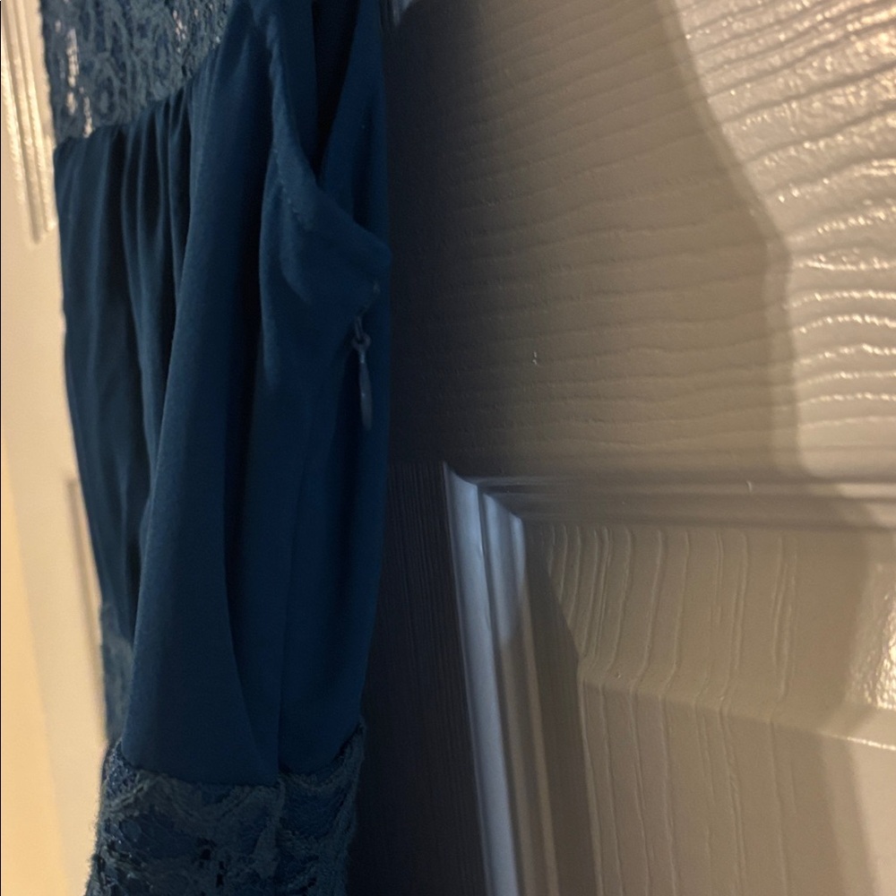 HD in Paris Teal Lace Midi Dress - Picture 3 of 7